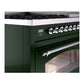 ILVE Nostalgie II 48-Inch Dual Fuel Range with 8 Sealed Burners + Griddle, 5.02 cu. ft. Oven, Emerald Green with Chrome Trim, Liquid Propane, Triple Glass Door, UP48FNMPEGCLP