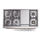 ILVE Nostalgie II 48-Inch Dual Fuel Range with 8 Sealed Burners + Griddle, 5.02 cu. ft. Oven, Emerald Green with Copper Trim, Natural Gas, Triple Glass Door, UP48FNMPEGP
