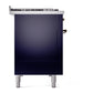 ILVE Nostalgie II 48-Inch Dual Fuel Range with 8 Sealed Burners + Griddle, 5.02 cu. ft. Oven, Midnight Blue with Burnished Trim, Liquid Propane, Triple Glass Door, UP48FNMPMBBLP