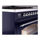 ILVE Nostalgie II 48-Inch Dual Fuel Range with 8 Sealed Burners + Griddle, 5.02 cu. ft. Oven, Midnight Blue with Chrome Trim, Liquid Propane, Triple Glass Door, UP48FNMPMBCLP