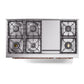 ILVE Nostalgie II 48-Inch Dual Fuel Range with 8 Sealed Burners + Griddle, 5.02 cu. ft. Oven, Midnight Blue with Copper Trim, Liquid Propane, Triple Glass Door, UP48FNMPMBPLP