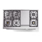 ILVE Nostalgie II 48-Inch Dual Fuel Range with 8 Sealed Burners + Griddle, 5.02 cu. ft. Oven, Stainless Steel with Chrome Trim, Natural Gas, Triple Glass Door, UP48FNMPSSC