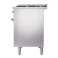 ILVE Nostalgie II 48-Inch Dual Fuel Range with 8 Sealed Burners + Griddle, 5.02 cu. ft. Oven, Stainless Steel with Copper Trim, Liquid Propane, Triple Glass Door, UP48FNMPSSPLP