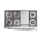 ILVE Professional Plus II 48-Inch Dual Fuel Range with 8 Sealed Burners + Griddle, 5.02 cu. ft. Oven, Glossy Black, Natural Gas, Solid Door, UP48FQMPBK