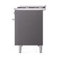 ILVE Professional Plus II 48-Inch Dual Fuel Range with 8 Sealed Burners + Griddle, 5.02 cu. ft. Oven, Graphite Matte, Natural Gas, Solid Door, UP48FQMPMG