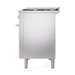 ILVE Professional Plus II 48-Inch Dual Fuel Range with 8 Sealed Burners + Griddle, 5.02 cu. ft. Oven, Stainless Steel, Natural Gas, Solid Door, UP48FQMPSS
