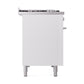ILVE Professional Plus II 48-Inch Dual Fuel Range with 8 Sealed Burners + Griddle, 5.02 cu. ft. Oven, White, Liquid Propane, Solid Door, UP48FQMPWHLP