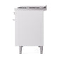 ILVE Professional Plus II 48-Inch Dual Fuel Range with 8 Sealed Burners + Griddle, 5.02 cu. ft. Oven, White, Liquid Propane, Solid Door, UP48FQMPWHLP