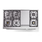 ILVE Nostalgie II 48-Inch Dual Fuel Range with 8 Sealed Burners + Griddle, 5.02 cu. ft. Oven, Antique White with Chrome Trim, Natural Gas, Solid Door, UP48FQNMPAWC
