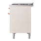 ILVE Nostalgie II 48-Inch Dual Fuel Range with 8 Sealed Burners + Griddle, 5.02 cu. ft. Oven, Antique White with Copper Trim, Natural Gas, Solid Door, UP48FQNMPAWP