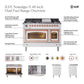 ILVE Nostalgie II 48-Inch Dual Fuel Range with 8 Sealed Burners + Griddle, 5.02 cu. ft. Oven, Graphite Matte with Brass Trim, Liquid Propane, Solid Door, UP48FQNMPMGGLP