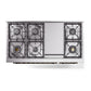 ILVE Nostalgie II 48-Inch Dual Fuel Range with 8 Sealed Burners + Griddle, 5.02 cu. ft. Oven, RAL with Burnished Trim, Liquid Propane, Solid Door, UP48FQNMPRABLP