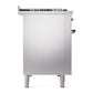 ILVE Nostalgie II 48-Inch Dual Fuel Range with 8 Sealed Burners + Griddle, 5.02 cu. ft. Oven, Stainless Steel with Burnished Trim, Liquid Propane, Solid Door, UP48FQNMPSSBLP