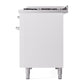 ILVE Nostalgie II 48-Inch Dual Fuel Range with 8 Sealed Burners + Griddle, 5.02 cu. ft. Oven, White with Chrome Trim, Liquid Propane, Solid Door, UP48FQNMPWHCLP