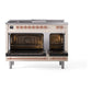 ILVE Nostalgie II 48-Inch Dual Fuel Range with 5 Sealed Burners + Griddle + French Top, 5.02 cu. ft. Oven, Antique White with Copper Trim, Liquid Propane, Triple Glass Door, UP48FSNMPAWPLP