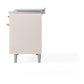 ILVE Nostalgie II 48-Inch Dual Fuel Range with 5 Sealed Burners + Griddle + French Top, 5.02 cu. ft. Oven, Antique White with Copper Trim, Liquid Propane, Triple Glass Door, UP48FSNMPAWPLP