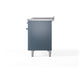 ILVE Nostalgie II 48-Inch Dual Fuel Range with 5 Sealed Burners + Griddle + French Top, 5.02 cu. ft. Oven, Blue Grey with Chrome Trim, Natural Gas, Triple Glass Door, UP48FSNMPBGC