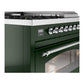 ILVE Nostalgie II 48-Inch Dual Fuel Range with 5 Sealed Burners + Griddle + French Top, 5.02 cu. ft. Oven, Emerald Green with Chrome Trim, Liquid Propane, Triple Glass Door, UP48FSNMPEGCLP