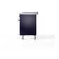 ILVE Nostalgie II 48-Inch Dual Fuel Range with 5 Sealed Burners + Griddle + French Top, 5.02 cu. ft. Oven, Midnight Blue with Chrome Trim, Natural Gas, Triple Glass Door, UP48FSNMPMBC