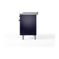 ILVE Nostalgie II 48-Inch Dual Fuel Range with 5 Sealed Burners + Griddle + French Top, 5.02 cu. ft. Oven, Midnight Blue with Brass Trim, Liquid Propane, Triple Glass Door, UP48FSNMPMBGLP