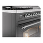ILVE Nostalgie II 48-Inch Dual Fuel Range with 5 Sealed Burners + Griddle + French Top, 5.02 cu. ft. Oven, Graphite Matte with Chrome Trim, Liquid Propane, Triple Glass Door, UP48FSNMPMGCLP