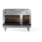 ILVE Nostalgie II 48-Inch Dual Fuel Range with 5 Sealed Burners + Griddle + French Top, 5.02 cu. ft. Oven, Stainless Steel with Chrome Trim, Liquid Propane, Triple Glass Door, UP48FSNMPSSCLP