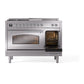 ILVE Nostalgie II 48-Inch Dual Fuel Range with 5 Sealed Burners + Griddle + French Top, 5.02 cu. ft. Oven, Stainless Steel with Chrome Trim, Liquid Propane, Triple Glass Door, UP48FSNMPSSCLP