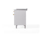 ILVE Nostalgie II 48-Inch Dual Fuel Range with 5 Sealed Burners + Griddle + French Top, 5.02 cu. ft. Oven, White with Brass Trim, Natural Gas, Triple Glass Door, UP48FSNMPWHG