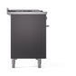 ILVE Professional Plus II 48-Inch Dual Fuel Range with 5 Sealed Burners + Griddle + French Top, 5.02 cu. ft. Oven, Graphite Matte, Liquid Propane, Solid Door, UP48FSQMPMGLP