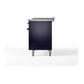 ILVE Nostalgie II 48-Inch Dual Fuel Range with 5 Sealed Burners + Griddle + French Top, 5.02 cu. ft. Oven, Midnight Blue with Burnished Trim, Liquid Propane, Solid Door, UP48FSQNMPMBBLP