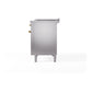 ILVE Nostalgie II 48-Inch Dual Fuel Range with 5 Sealed Burners + Griddle + French Top, 5.02 cu. ft. Oven, Stainless Steel with Brass Trim, Liquid Propane, Solid Door, UP48FSQNMPSSGLP