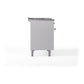 ILVE Nostalgie II 48-Inch Dual Fuel Range with 5 Sealed Burners + Griddle + French Top, 5.02 cu. ft. Oven, White with Brass Trim, Liquid Propane, Solid Door, UP48FSQNMPWHGLP