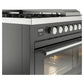 ILVE Professional Plus II 48-Inch Dual Fuel Range with 5 Sealed Burners + Griddle + French Top, 5.02 cu. ft. Oven, Graphite Matte, Liquid Propane, Triple Glass Door, UP48FSWMPMGLP