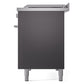 ILVE Professional Plus II 48-Inch Dual Fuel Range with 5 Sealed Burners + Griddle + French Top, 5.02 cu. ft. Oven, Graphite Matte, Liquid Propane, Triple Glass Door, UP48FSWMPMGLP