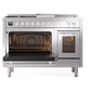ILVE Professional Plus II 48-Inch Dual Fuel Range with 5 Sealed Burners + Griddle + French Top, 5.02 cu. ft. Oven, Stainless Steel, Natural Gas, Triple Glass Door, UP48FSWMPSS