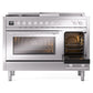 ILVE Professional Plus II 48-Inch Dual Fuel Range with 5 Sealed Burners + Griddle + French Top, 5.02 cu. ft. Oven, Stainless Steel, Natural Gas, Triple Glass Door, UP48FSWMPSS