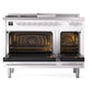 ILVE Professional Plus II 48-Inch Dual Fuel Range with 5 Sealed Burners + Griddle + French Top, 5.02 cu. ft. Oven, White, Natural Gas, Triple Glass Door, UP48FSWMPWH