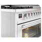 ILVE Professional Plus II 48-Inch Dual Fuel Range with 5 Sealed Burners + Griddle + French Top, 5.02 cu. ft. Oven, White, Natural Gas, Triple Glass Door, UP48FSWMPWH