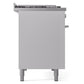 ILVE Professional Plus II 48-Inch Dual Fuel Range with 5 Sealed Burners + Griddle + French Top, 5.02 cu. ft. Oven, White, Natural Gas, Triple Glass Door, UP48FSWMPWH
