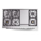 ILVE Professional Plus II 48-Inch Dual Fuel Range with 8 Sealed Burners + Griddle, 5.02 cu. ft. Oven, Blue Grey, Liquid Propane, Triple Glass Door, UP48FWMPBGLP