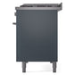ILVE Professional Plus II 48-Inch Dual Fuel Range with 8 Sealed Burners + Griddle, 5.02 cu. ft. Oven, Blue Grey, Natural Gas, Triple Glass Door, UP48FWMPBG