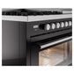 ILVE Professional Plus II 48-Inch Dual Fuel Range with 8 Sealed Burners + Griddle, 5.02 cu. ft. Oven, Glossy Black, Liquid Propane, Triple Glass Door, UP48FWMPBKLP