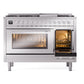 ILVE Professional Plus II 48-Inch Dual Fuel Range with 8 Sealed Burners + Griddle, 5.02 cu. ft. Oven, Stainless Steel, Natural Gas, Triple Glass Door, UP48FWMPSS