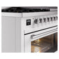 ILVE Professional Plus II 48-Inch Dual Fuel Range with 8 Sealed Burners + Griddle, 5.02 cu. ft. Oven, White, Liquid Propane, Triple Glass Door, UP48FWMPWHLP