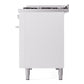 ILVE Professional Plus II 48-Inch Dual Fuel Range with 8 Sealed Burners + Griddle, 5.02 cu. ft. Oven, White, Liquid Propane, Triple Glass Door, UP48FWMPWHLP