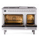 ILVE Professional Plus II 48-Inch Dual Fuel Range with 8 Sealed Burners + Griddle, 5.02 cu. ft. Oven, White, Natural Gas, Triple Glass Door, UP48FWMPWH