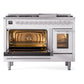 ILVE Professional Plus II 48-Inch Dual Fuel Range with 8 Sealed Burners + Griddle, 5.02 cu. ft. Oven, White, Natural Gas, Triple Glass Door, UP48FWMPWH