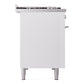 ILVE Professional Plus II 48-Inch Dual Fuel Range with 8 Sealed Burners + Griddle, 5.02 cu. ft. Oven, White, Natural Gas, Triple Glass Door, UP48FWMPWH