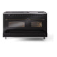 ILVE Nostalgie II 60-Inch Dual Fuel Range with 9 Sealed Burners + Griddle, 5.8 cu. ft. Oven, Glossy Black with Burnished Trim, Natural Gas, Triple Glass Door, UP60FNMPBKB