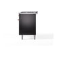 ILVE Nostalgie II 60-Inch Dual Fuel Range with 9 Sealed Burners + Griddle, 5.8 cu. ft. Oven, Glossy Black with Copper Trim, Natural Gas, Triple Glass Door, UP60FNMPBKP